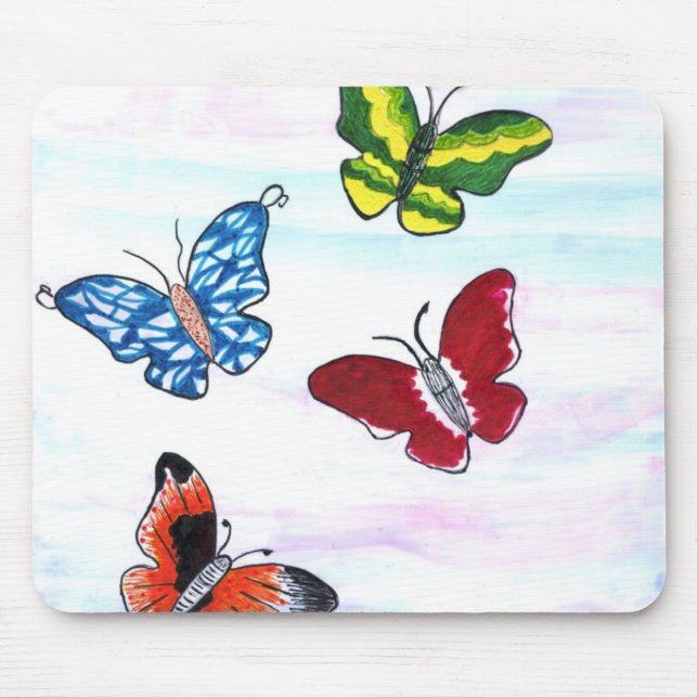 Alfombrilla De Ratón "Etiqueta de mariposa" Mousepad (Frente)