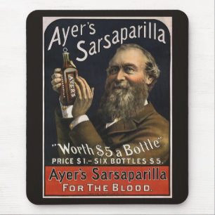 Alfombrilla De Ratón Etiqueta de producto vintage, bebida Sarsaparilla
