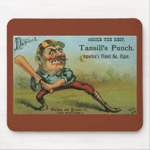 Alfombrilla De Ratón Etiqueta de puro vintage, Tansill Punch de béisbol