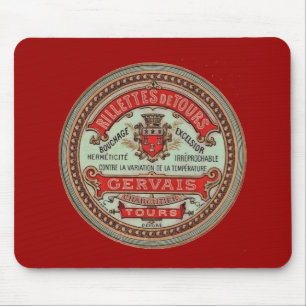 Alfombrilla De Ratón Etiqueta de queso francés vintage