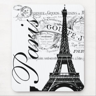 Alfombrilla De Ratón Etiqueta Vintage París & Torre Eiffel