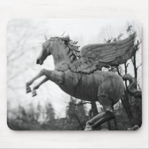 Alfombrilla De Ratón Europa, Austria, Salzburgo. Estatua de caballo ala