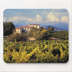 Alfombrilla De Ratón Europa, Francia, Bonnieux. Los viñedos cubren