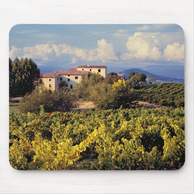 Alfombrilla De Ratón Europa, Francia, Bonnieux. Los viñedos cubren (Frente)