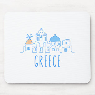 Alfombrilla De Ratón Europa Grecia Atenas Santorini Vacaciones Familiar