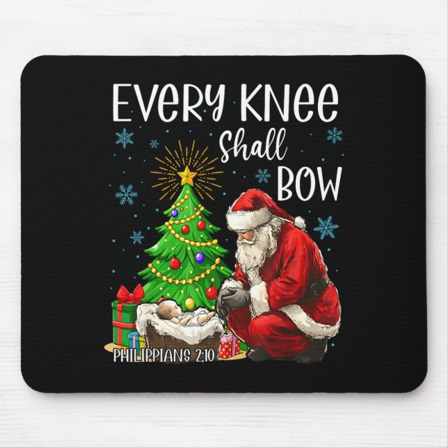 Alfombrilla De Ratón Every Knee Shall Bow Santa Christmas Nativity Scen (Frente)