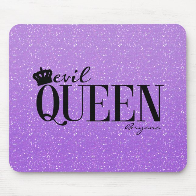Alfombrilla De Ratón EVIL QUEEN Purpurina Púrpura Glam Crown Mouse Pad (Frente)