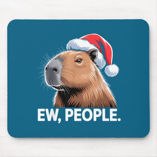 Alfombrilla De Ratón Ew People Capybara Christmas Humor  (Frente)