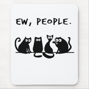 Alfombrilla De Ratón Ew People Funny Meowy Gatos Negros