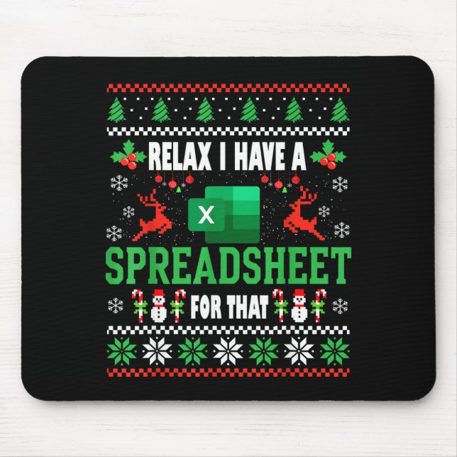 Alfombrilla De Ratón Excel Ugly Christmas Sweater I Have A Spreadsheet  (Frente)