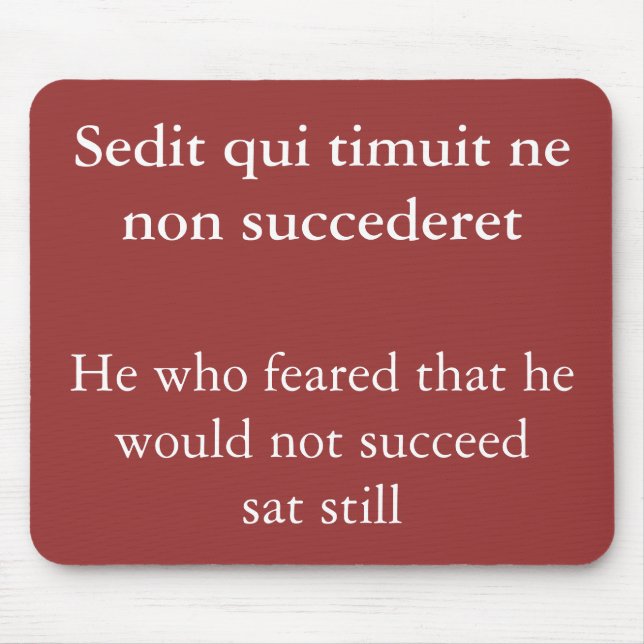 Alfombrilla De Ratón Éxito del miedo, cita de Horace (Frente)