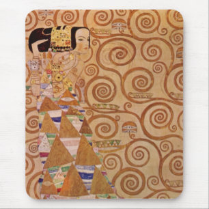 Alfombrilla De Ratón Expectación de Klimt Arte Nouveau Victoriano Antig