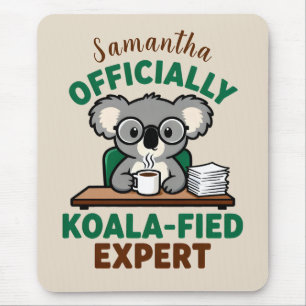 Alfombrilla De Ratón Experto en café divertido oficialmente koalificado
