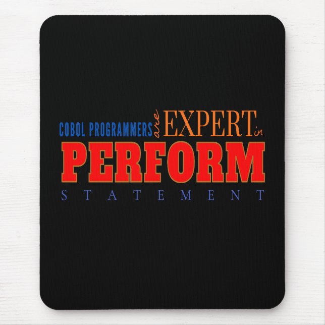 Alfombrilla De Ratón Experto en COBOL Declaración Perform Codificación  (Frente)