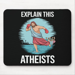Alfombrilla De Ratón Explicar a estos ateos Jesús Guantes de Boxeo Dive