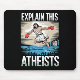Alfombrilla De Ratón Explicar a estos ateos Jesús Guantes de Boxeo Dive