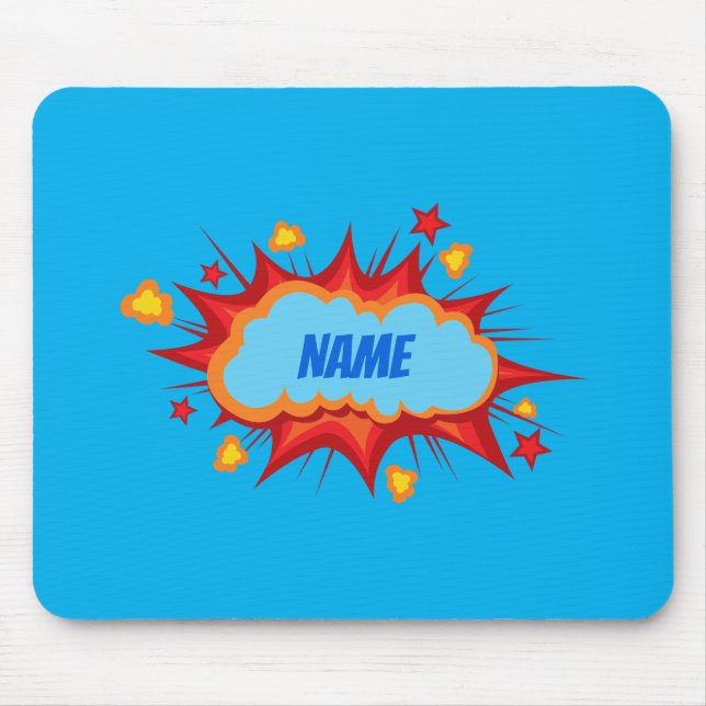 Alfombrilla De Ratón Explosión cómica personalizada en personalizable (Frente)