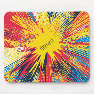 Alfombrilla De Ratón Explosión de arte pop de estilo cómico (3)
