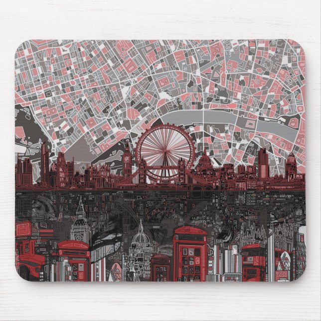 Alfombrilla De Ratón extracto del horizonte de Londres (Frente)