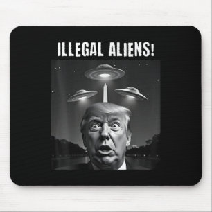 Alfombrilla De Ratón Extranjeros ilegales. Trump Selfie, Alien Y Ufo