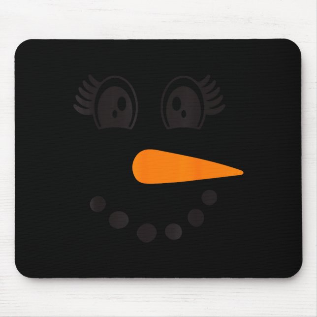 Alfombrilla De Ratón Eyelashes Christmas Outfit Snowman Face Costume Gi (Frente)