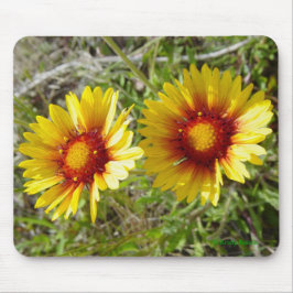 Alfombrilla De Ratón F8 Flores silvestres amarillas Gaillardia
