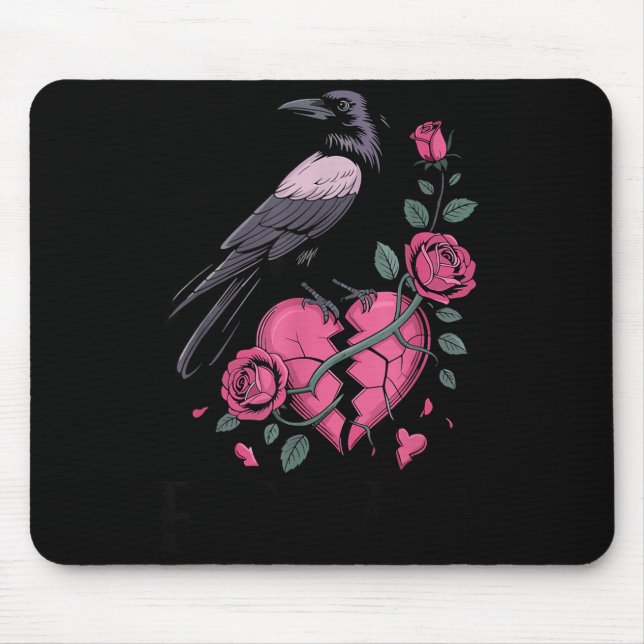 Alfombrilla De Ratón F Caw F Crow Anti Valentine's Day Dark Gothic Brok (Frente)