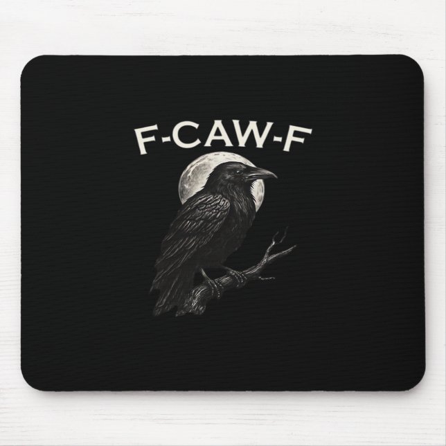 Alfombrilla De Ratón F-Caw-F Crow Funny Crow F-Caw-F Gear Minimal Clean (Frente)