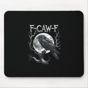 Alfombrilla De Ratón F-Caw-F Cuervo Luna Gótico Halloween Cuervo Pájaro