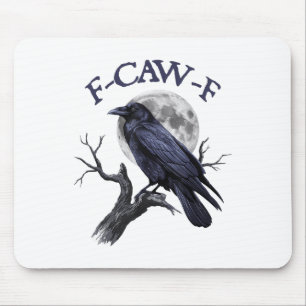 Alfombrilla De Ratón F-caw-f Funny Black Bird Black Crow