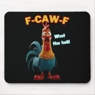 Alfombrilla De Ratón F-caw-f Qué El Heli Divertido Humor Pollo F-caw-f