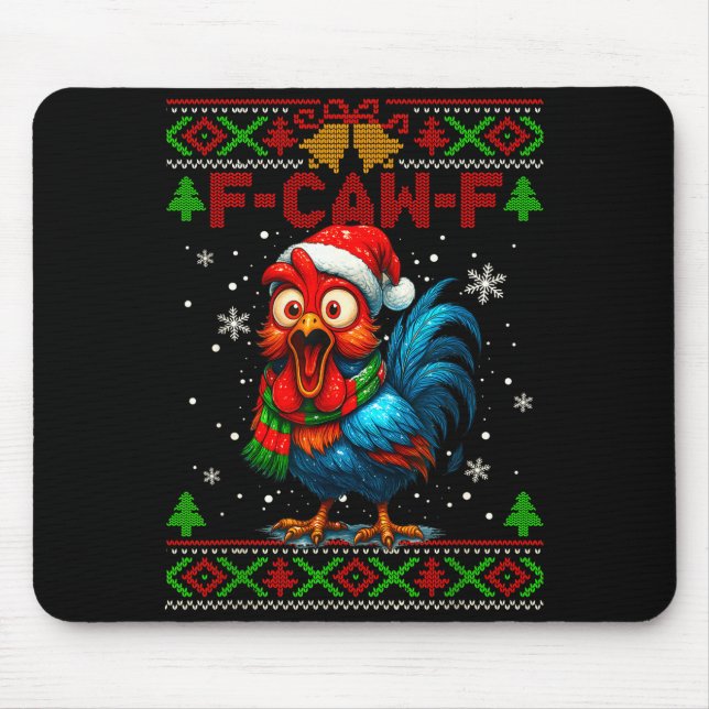 Alfombrilla De Ratón F Caw F Rooster Funny Bird Fcawf Chicken Whisperer (Frente)