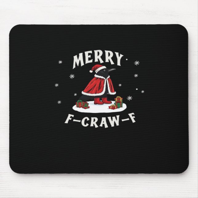 Alfombrilla De Ratón F-Craw-F Crow Christmas F-Caw-F Raven Christmas Cl (Frente)