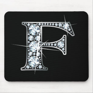 Alfombrilla De Ratón "F" Diamond Bling Mousepad
