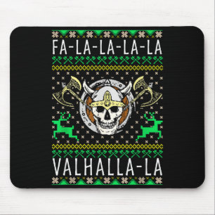 Alfombrilla De Ratón Fa-la-la-la Valhalla-la Dios Vikingo Feo de Navida