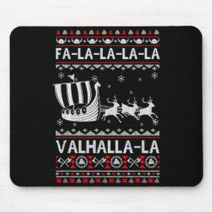 Alfombrilla De Ratón Fa La La Valhalla Barco Vikingo Navidad Xmas Feo