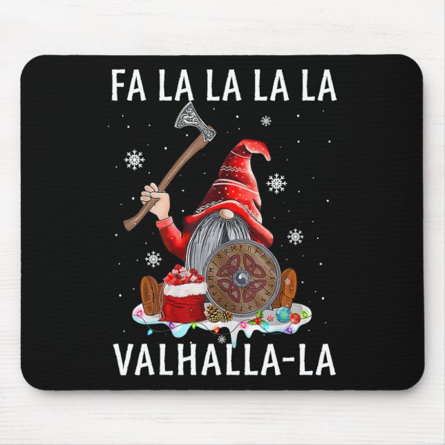 Alfombrilla De Ratón Fa La Valhalla Xmas Gnome Barba Viking (Frente)