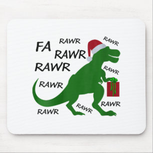 Alfombrilla De Ratón Fa Rawr Dinosaur T-rex Xmas Fiesta Santa T-r