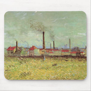 Alfombrilla De Ratón Fábricas en Asnieres por Vincent van Gogh