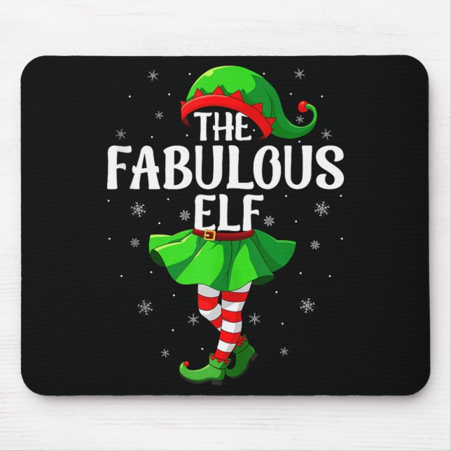 Alfombrilla De Ratón Fabulous Elf Christmas Girls Women Elf Squad Xmas  (Frente)