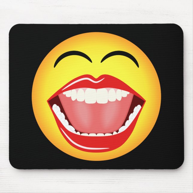Alfombrilla De Ratón Face Fun Funny Mousepad Amarillo Mousemat (Frente)