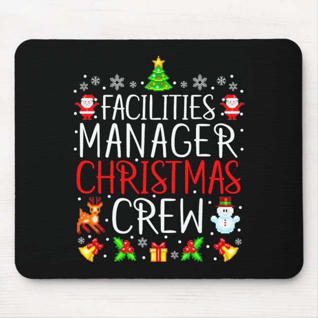 Alfombrilla De Ratón Facilities Manager Christmas Crew Matching Xmas  (Frente)