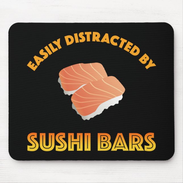 Alfombrilla De Ratón Fácilmente Distraído Por Barras De Sushi (Frente)