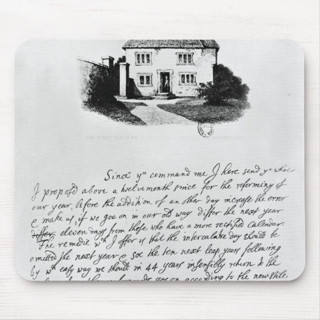 Alfombrilla De Ratón Facsímil de la letra que ilustra la casa adentro (Frente)