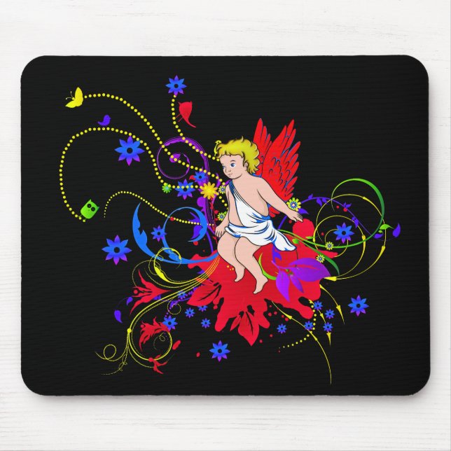Alfombrilla De Ratón Faerie Red Winged (Hada) (Frente)