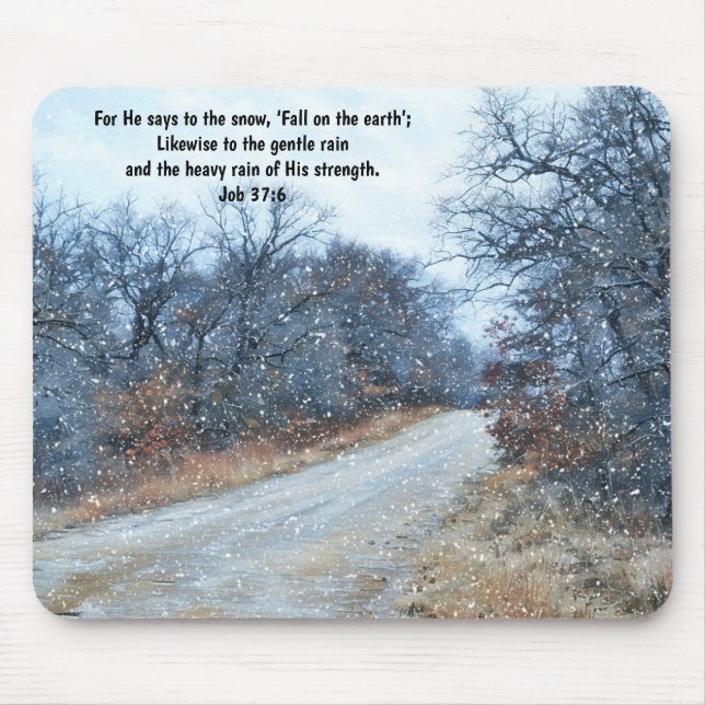Alfombrilla De Ratón Faith Bible Verse Snow Mouse Pad (Frente)
