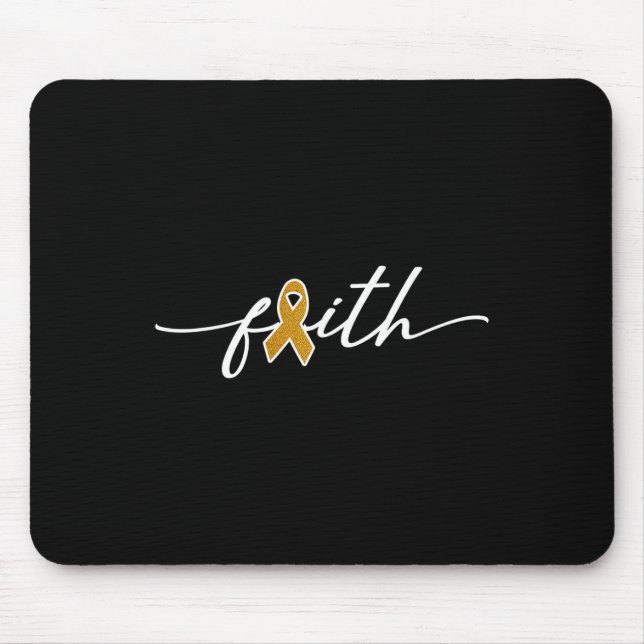 Alfombrilla De Ratón Faith Children Cancer Awareness Gold Ribbon Fight (Frente)