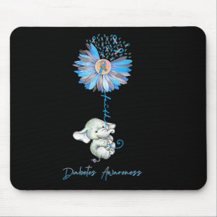Alfombrilla De Ratón Faith Cute Elephants Sunflower Diabetes Conciencia