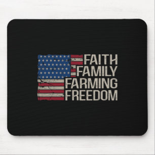 Alfombrilla De Ratón Faith Family Farming Freedom American Flag 4Of