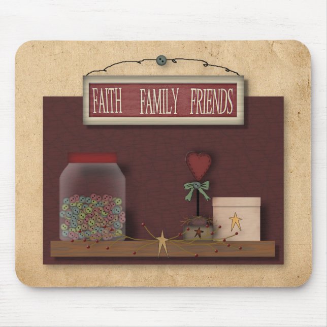 Alfombrilla De Ratón Faith Family Friends Mousepad (Frente)